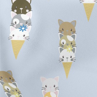 Cat Ice Cream Cone Lightweight Cotton Poplin