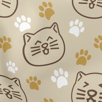 Japanese Style Smiling Cat And Lightweight Cotton Poplin