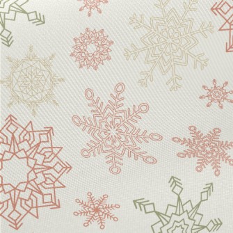 Colorful Beautiful Snowflakes Midweight Cotton Poplin