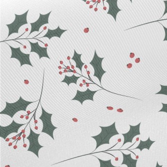 Eastern Blue Twigs And Berries Midweight Cotton Poplin