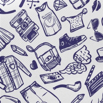 Trendy Fashion Doodles Midweight Cotton Poplin