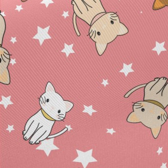 Cartoon Cat With Stars Midweight Cotton Poplin