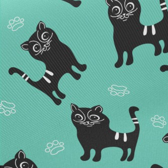 Cartoon Cat Midweight Cotton Poplin