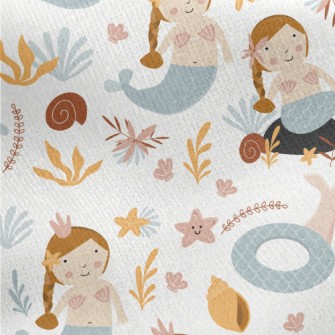 Fairy Tale Mermaid Princess Jersey Backed Fleece