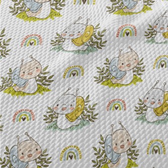 Lively Little Snail Birdseye Piqué