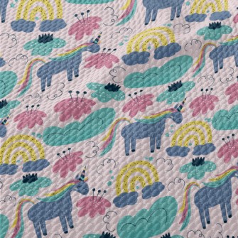 Quiet Colorful Unicorn Birdseye Piqué