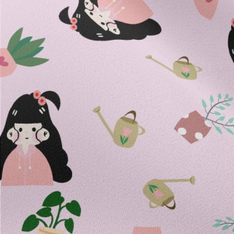 Gardening Long Hair Girl Chiffon