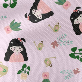 Gardening Long Hair Girl Waterproof Canvas