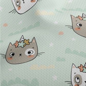 Unicorn Horn Cat Athletic Mesh Flat Back