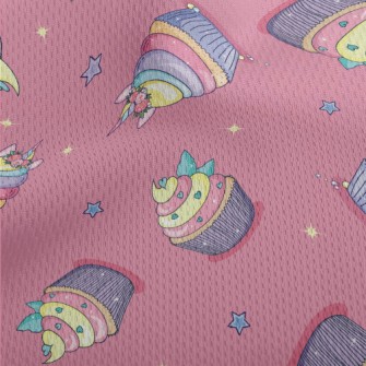 Colorful Shaped Cakes Athletic Mesh Flat Back