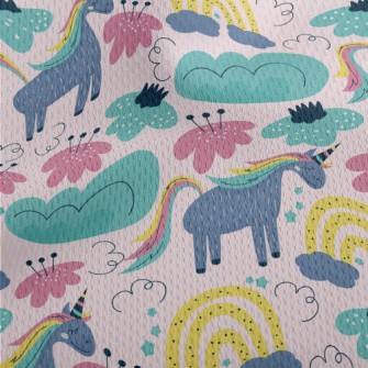 Quiet Colorful Unicorn Athletic Mesh Flat Back