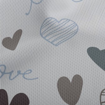 Simple Shape Love Heart Athletic Mesh Flat Back