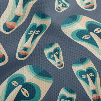 Traditional Tribal Mask Athletic Mesh Flat Back