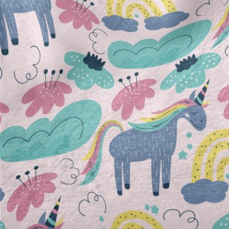 Quiet Colorful Unicorn Minky