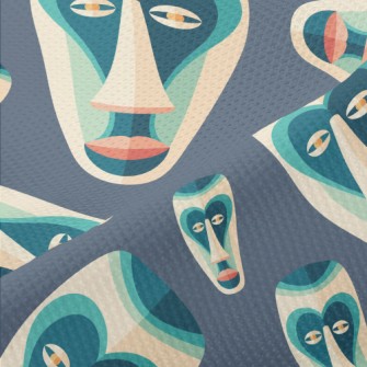 Traditional Tribal Mask Piqué