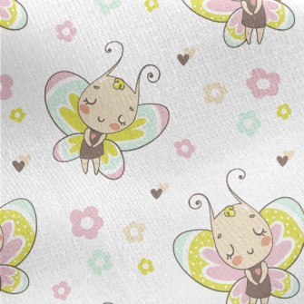 Shy Butterfly Princess Jersey Backed Fleece