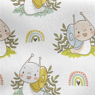 Lively Little Snail Jersey Backed Fleece