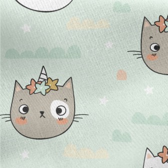 Unicorn Horn Cat Jersey Backed Fleece