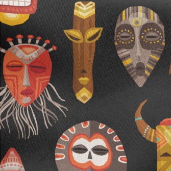 Special Tribal Masks Jersey Backed Fleece
