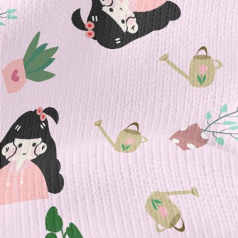 Gardening Long Hair Girl Stretch Jersey