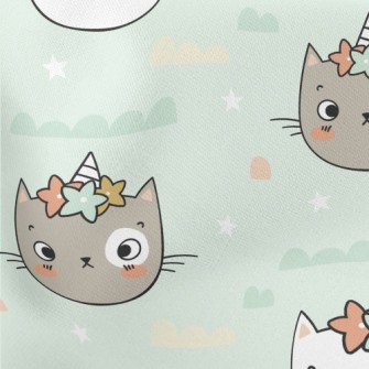 Unicorn Horn Cat Lightweight Cotton Poplin