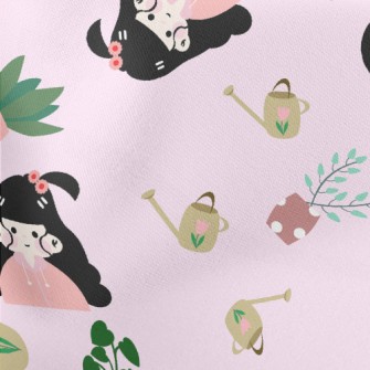 Gardening Long Hair Girl Lightweight Cotton Poplin