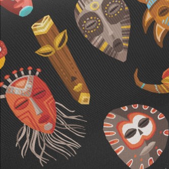 Special Tribal Masks Midweight Cotton Poplin