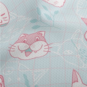 Cute Cat Family Athletic Mesh Flat Back