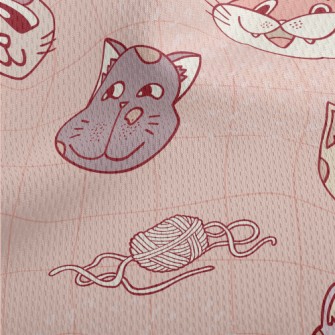 Funny Expression Cat Athletic Mesh Flat Back