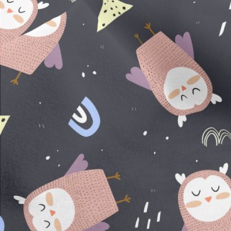 Owl With Closed Eyes Micro Fleece