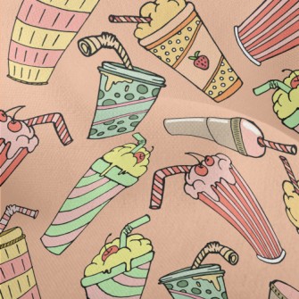 Strawberry Milkshake Drink Lightweight Performance Linen