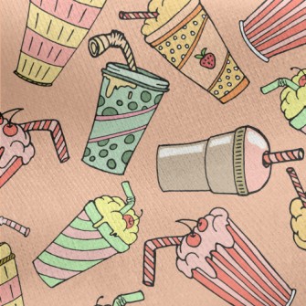 Strawberry Milkshake Drink Jersey Backed Fleece