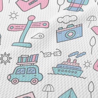 Various Means Of Travel Birdseye Piqué