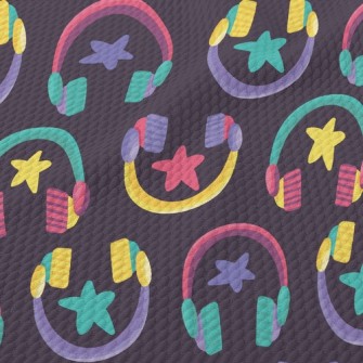 Fluorescent Star Headphones Birdseye Piqué
