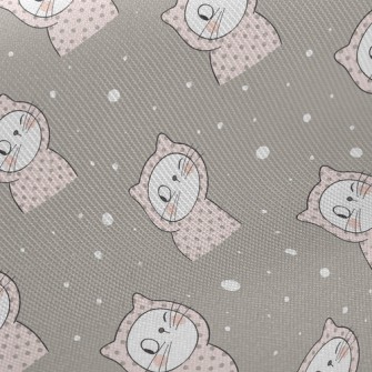 Dot Hooded Winking Cat Twill