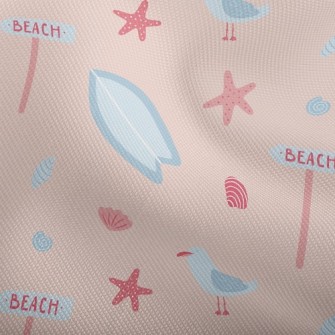 Pink Beach Starfish Seagull Dobby