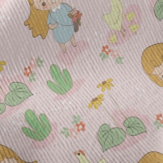 Little Girl Picking Flowers An Standard Corduroy