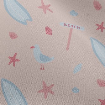 Pink Beach Starfish Seagull Chiffon