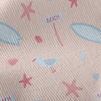 Pink Beach Starfish Seagull Standard Corduroy