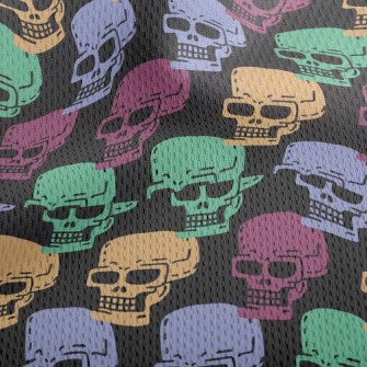 Funny Expression Skull Athletic Mesh Flat Back