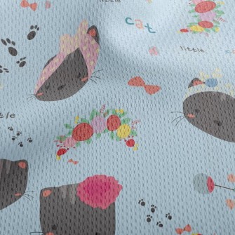 Cute Hairband Kitten Athletic Mesh Flat Back
