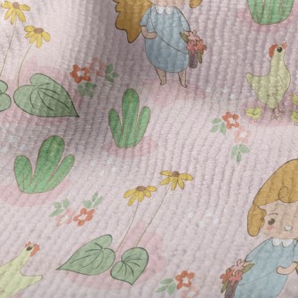 Little Girl Picking Flowers An Terry