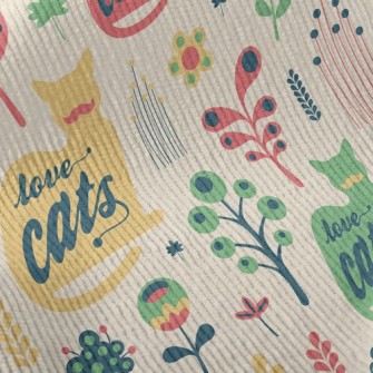 Playful Bearded Colorful Cat Standard Corduroy
