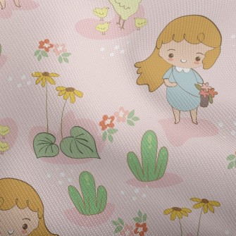 Little Girl Picking Flowers An Dobby