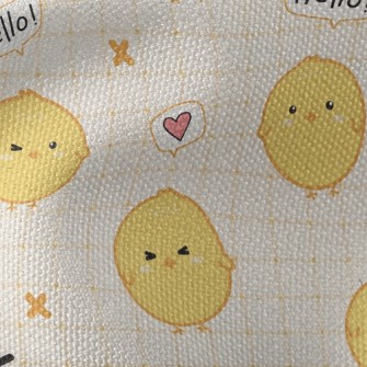 Cute Chick Says Hello Waterproof Canvas