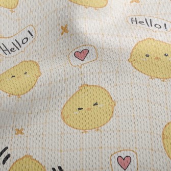 Cute Chick Says Hello Athletic Mesh Flat Back