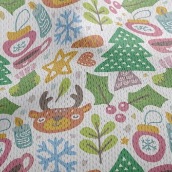 Cute Reindeer Celebrating Chri Athletic Mesh Flat Back