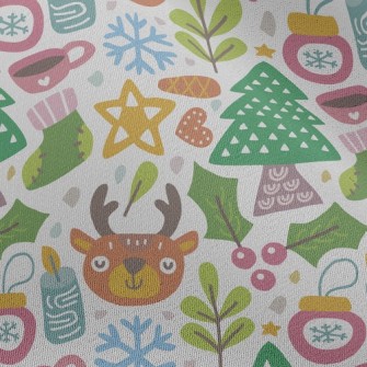 Cute Reindeer Celebrating Chri Chiffon