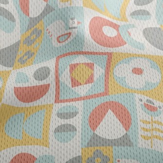 Cute Checkered Bird Athletic Mesh Flat Back