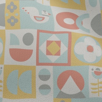 Cute Checkered Bird Chiffon